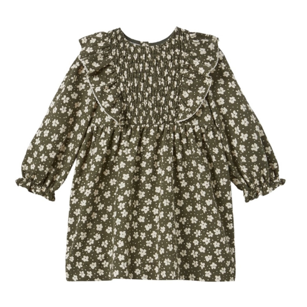 Zara Green Floral Fall Dress, 18-24m